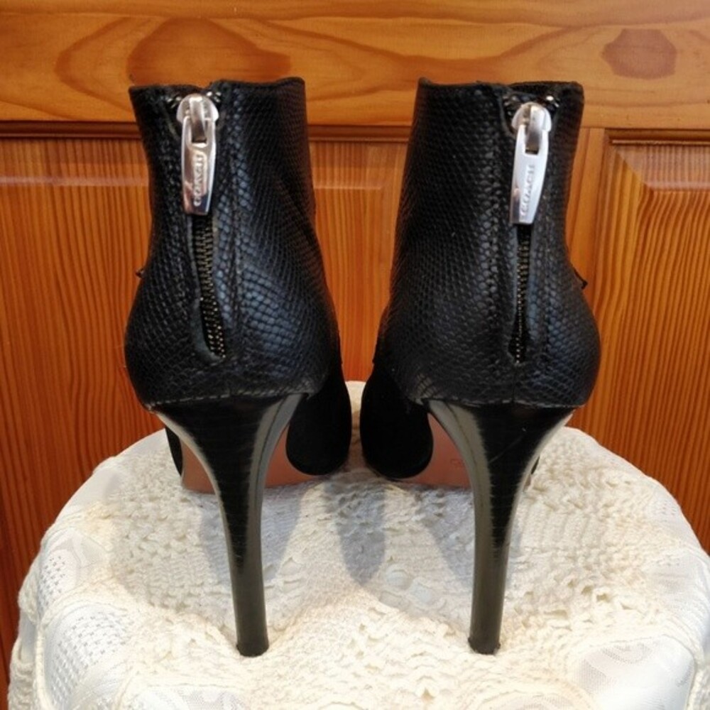 Coach Black Booties Tina Monk Strap Buckle  8.5 B - Picture 5 of 8